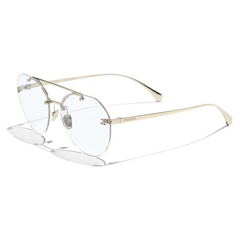 Pilot Blue Light Glasses Titanium Light Gold 